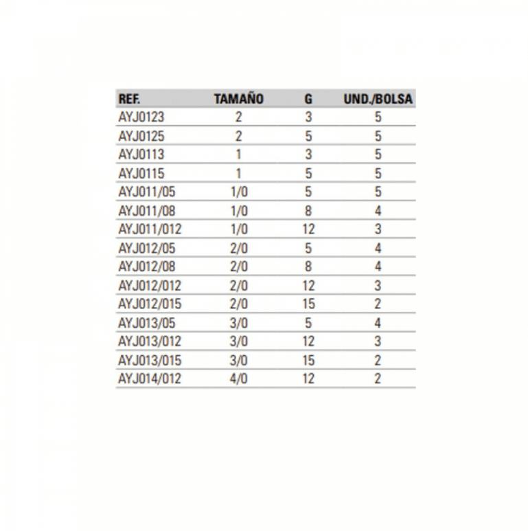 Anzuelos Jig Yokozuna Universal nº2/0 - 5 gramos