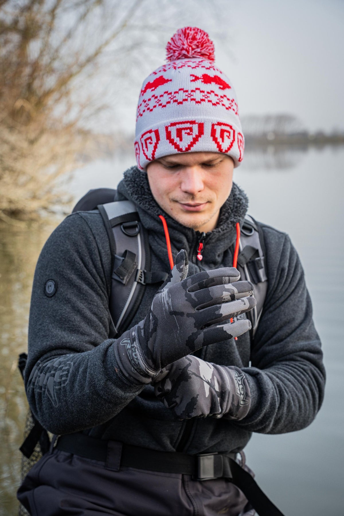 Guantes de camuflaje - talla mediana.