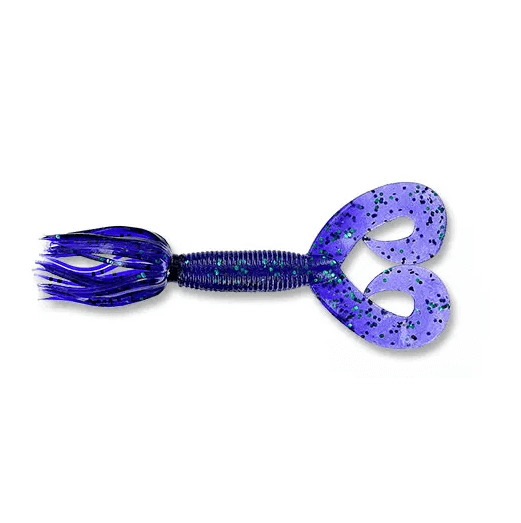 Vinilo Yamamoto Double Tail Hula Grub 5” – 127 mm June Bug Purple Emerald