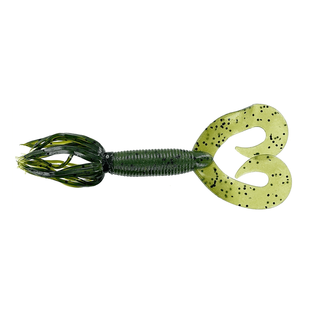 Vinilo Yamamoto Double Tail Hula Grub 5” – 127 mm Watermelon Large Black