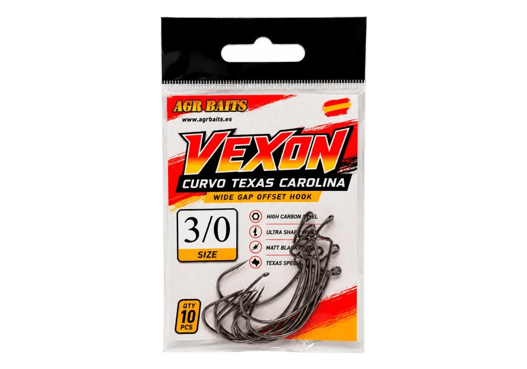 Anzuelos AGR Vexon Curvo Texas Carolina - Tienda Bass