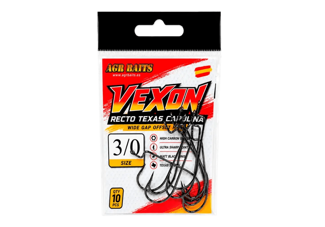 Anzuelos AGR Vexon Recto Texas Carolina - Tienda Bass