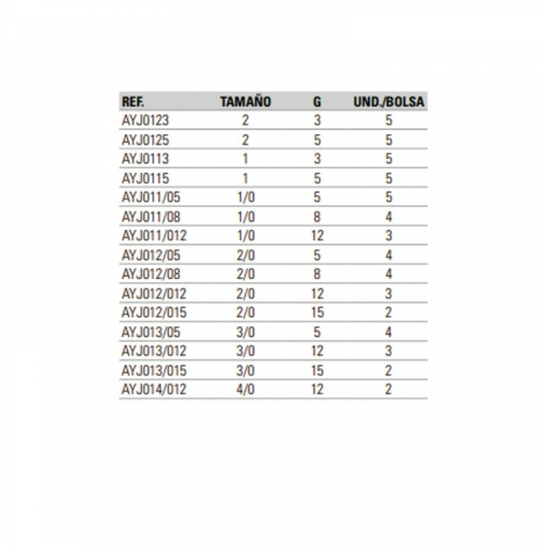 Anzuelos Jig Yokozuna Universal nº2/0 - 5 gramos