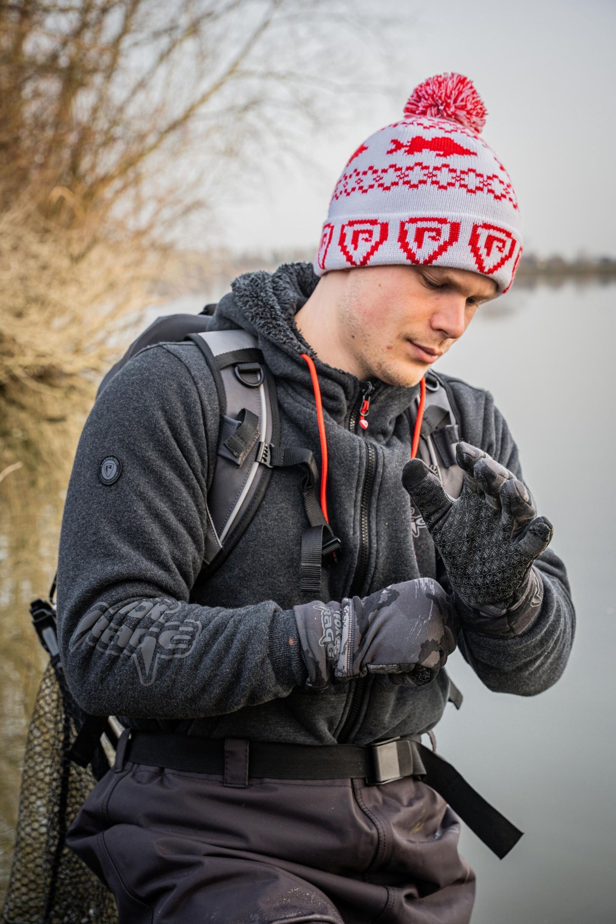 Guantes de camuflaje - talla mediana.