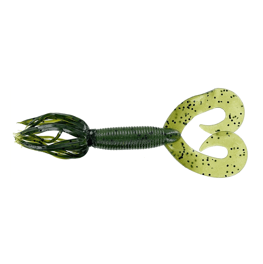 Vinilo Yamamoto Double Tail Hula Grub 5” – 127 mm Watermelon Large Black - Tienda Bass