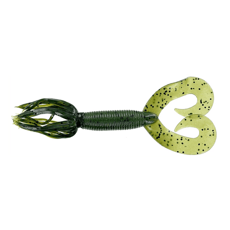 Vinilo Yamamoto Double Tail Hula Grub 5” – 127 mm Watermelon Large Black - Tienda Bass